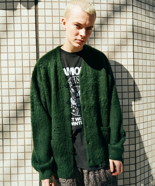 【美品】Mサイズ・TOWNCRAFT カーディガン モヘアタッチ・グリーン カートコバーンタウンクラフト・シャギーカラーカーディガン の販売