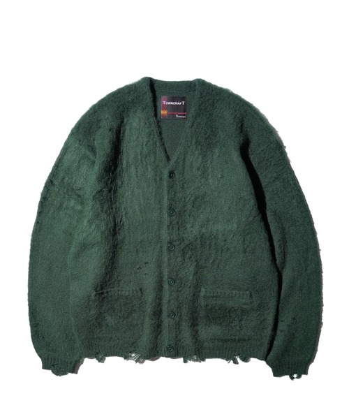 TOWNCRAFT / タウンクラフト DAMAGED SOLID SHAGGY CARDIGAN ダメージ
