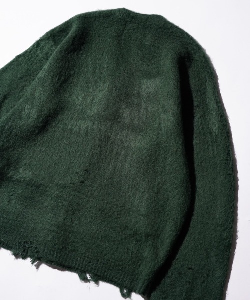 TOWNCRAFT / タウンクラフト DAMAGED SOLID SHAGGY CARDIGAN ダメージ
