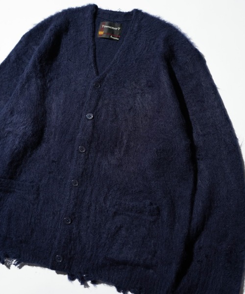 【M】TOWNCRAFT / SOLID SHAGGY CARDIGAN BK TOWNCRAFT（タウンクラフト） カーディガン SOLID SHAGGY CARDIGAN