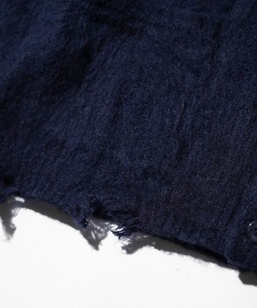 TOWNCRAFT（タウンクラフト）の「TOWNCRAFT / タウンクラフト DAMAGED SOLID SHAGGY CARDIGAN ダメージ加工 無地 ソリッド シャギー カーディガン モヘアタッチ（カーディガン/ボレロ・メンズ・ブラック/グリーン/マスタード/ブラック×ブラック/ネイビー/ダークグリーン・X-SMALL/MEDIUM/LARGE）」の17枚目の写真