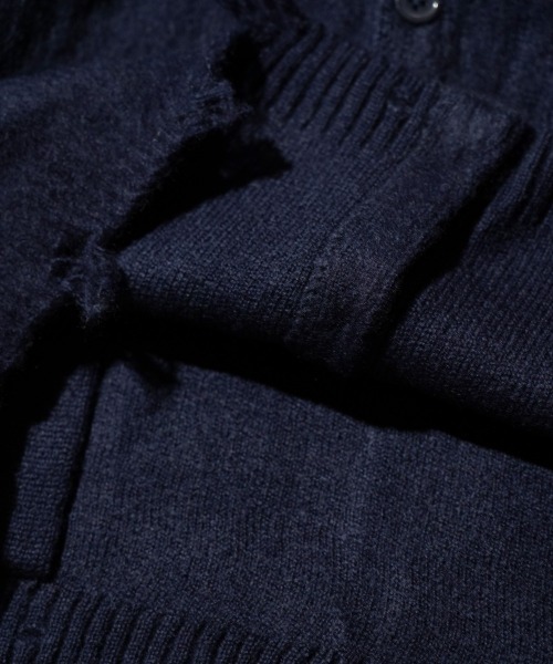 TOWNCRAFT（タウンクラフト）の「TOWNCRAFT / タウンクラフト DAMAGED SOLID SHAGGY CARDIGAN ダメージ加工 無地 ソリッド シャギー カーディガン モヘアタッチ（カーディガン/ボレロ・メンズ・ブラック/グリーン/マスタード/ブラック×ブラック/ネイビー/ダークグリーン・X-SMALL/MEDIUM/LARGE）」の18枚目の写真