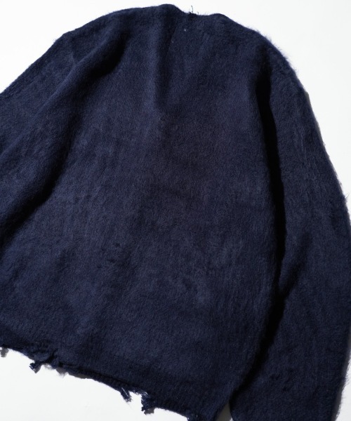 TOWNCRAFT（タウンクラフト）の「TOWNCRAFT / タウンクラフト DAMAGED SOLID SHAGGY CARDIGAN ダメージ加工 無地 ソリッド シャギー カーディガン モヘアタッチ（カーディガン/ボレロ・メンズ・ブラック/グリーン/マスタード/ブラック×ブラック/ネイビー/ダークグリーン・X-SMALL/MEDIUM/LARGE）」の19枚目の写真