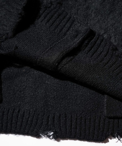 TOWNCRAFT（タウンクラフト）の「TOWNCRAFT / タウンクラフト DAMAGED SOLID SHAGGY CARDIGAN ダメージ加工 無地 ソリッド シャギー カーディガン モヘアタッチ（カーディガン/ボレロ・メンズ・ブラック/グリーン/マスタード/ブラック×ブラック/ネイビー/ダークグリーン・X-SMALL/MEDIUM/LARGE）」の13枚目の写真