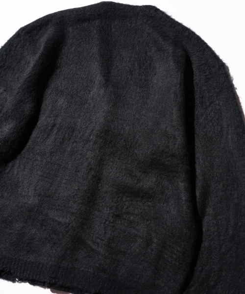 TOWNCRAFT（タウンクラフト）の「TOWNCRAFT / タウンクラフト DAMAGED SOLID SHAGGY CARDIGAN ダメージ加工 無地 ソリッド シャギー カーディガン モヘアタッチ（カーディガン/ボレロ・メンズ・ブラック/グリーン/マスタード/ブラック×ブラック/ネイビー/ダークグリーン・X-SMALL/MEDIUM/LARGE）」の14枚目の写真