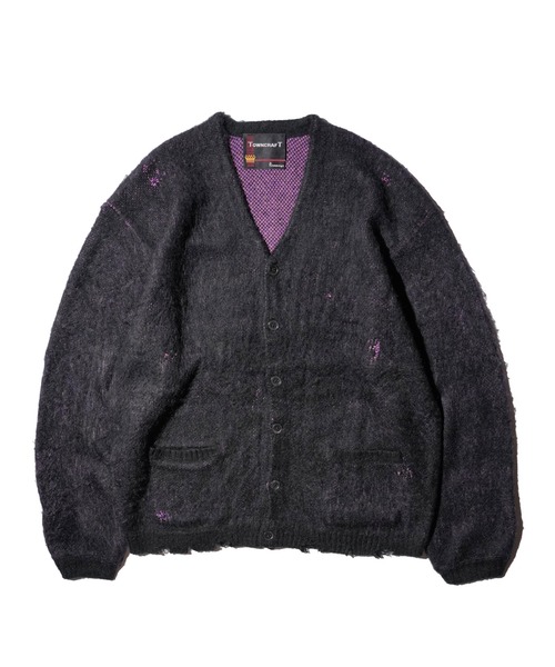 WAIPER×TOWN CRAFT シャギーカラーソリッドカーディガン waiper_towncraft-tc23f01400