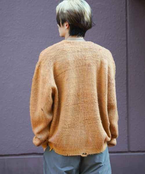 TOWNCRAFT / タウンクラフト DAMAGED SOLID SHAGGY CARDIGAN ダメージ