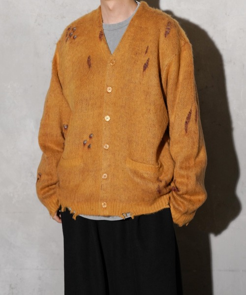 TOWNCRAFT / タウンクラフト DAMAGED SOLID SHAGGY CARDIGAN ダメージ