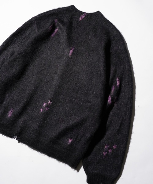 TOWNCRAFT / タウンクラフト DAMAGED SOLID SHAGGY CARDIGAN ダメージ