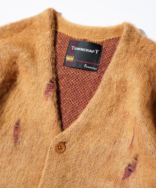 TOWNCRAFT（タウンクラフト）の「TOWNCRAFT / タウンクラフト DAMAGED SOLID SHAGGY CARDIGAN ダメージ加工 無地 ソリッド シャギー カーディガン モヘアタッチ（カーディガン/ボレロ・メンズ・ブラック/グリーン/マスタード/ブラック×ブラック/ネイビー/ダークグリーン・X-SMALL/MEDIUM/LARGE）」の21枚目の写真