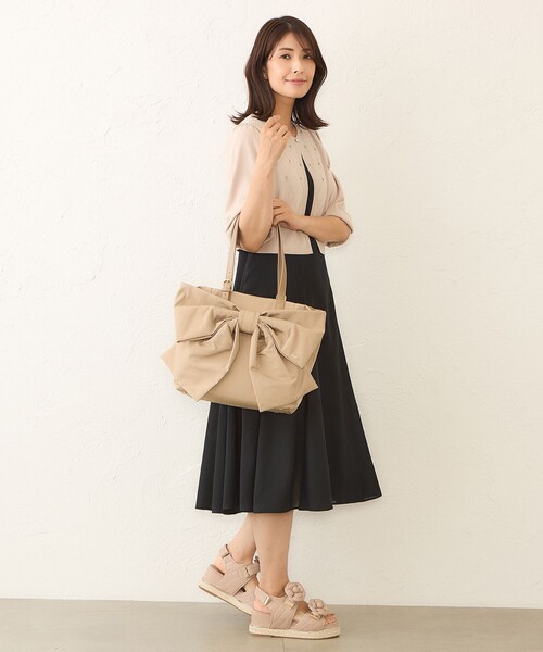 TO BE CHIC リボン付きバック ゴールド リボントートバッグ（トートバッグ）｜TO BE CHIC（トゥー ビー