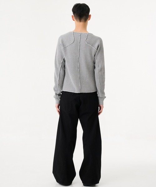 NVRFRGT(ネヴァーフォーゲット)の「【NVRFRGT】3D TWISTED WIDE LEG JEANS(デニムパンツ・メンズ・ブラック・1/2)」の4枚目の写真