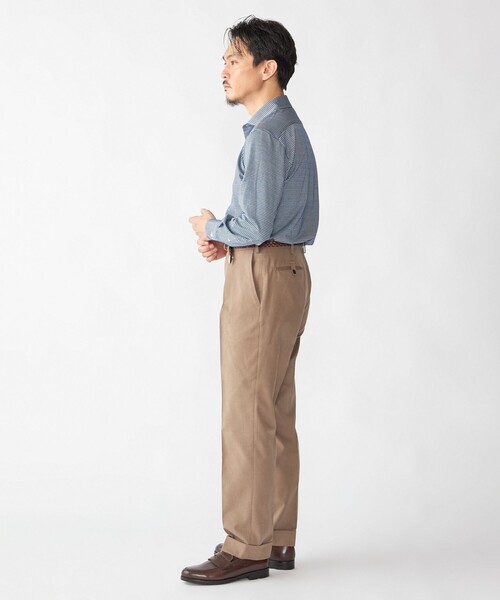 SHIPS（シップス）の「SHIPS: ジャージー ギンガムチェック ワンピースカラー シャツ（ビジネスシャツ・メンズ・ネイビー/チャコールグレー・SMALL/MEDIUM/LARGE/X-LARGE）」の13枚目の写真