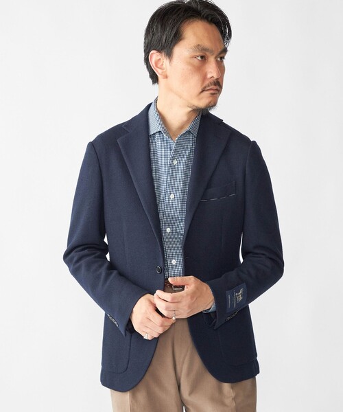 SHIPS（シップス）の「SHIPS: ジャージー ギンガムチェック ワンピースカラー シャツ（ビジネスシャツ・メンズ・ネイビー/チャコールグレー・SMALL/MEDIUM/LARGE/X-LARGE）」の21枚目の写真