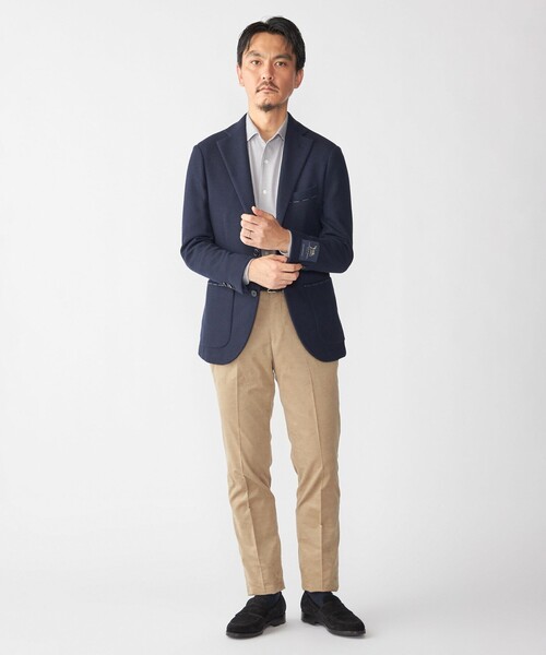 SHIPS（シップス）の「SHIPS: ジャージー ギンガムチェック ワンピースカラー シャツ（ビジネスシャツ・メンズ・ネイビー/チャコールグレー・SMALL/MEDIUM/LARGE/X-LARGE）」の10枚目の写真