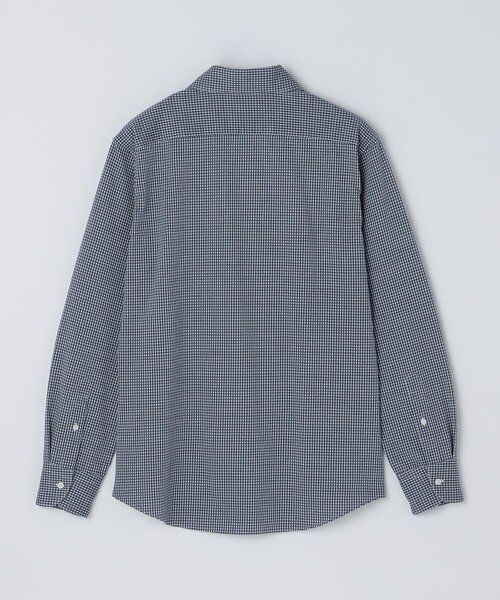 SHIPS（シップス）の「SHIPS: ジャージー ギンガムチェック ワンピースカラー シャツ（ビジネスシャツ・メンズ・ネイビー/チャコールグレー・SMALL/MEDIUM/LARGE/X-LARGE）」の15枚目の写真