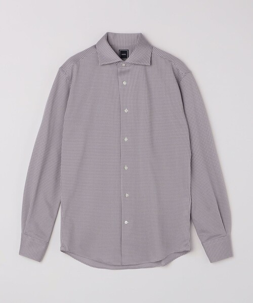 SHIPS（シップス）の「SHIPS: ジャージー ギンガムチェック ワンピースカラー シャツ（ビジネスシャツ・メンズ・ネイビー/チャコールグレー・SMALL/MEDIUM/LARGE/X-LARGE）」の16枚目の写真