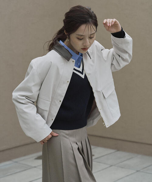 PROPORTION BODY DRESSING（プロポーションボディドレッシング）の「カバーオールブルゾン / 1215255007（テーラードジャケット・レディース・ベージュ/オフホワイト・MEDIUM/SMALL）」の22枚目の写真