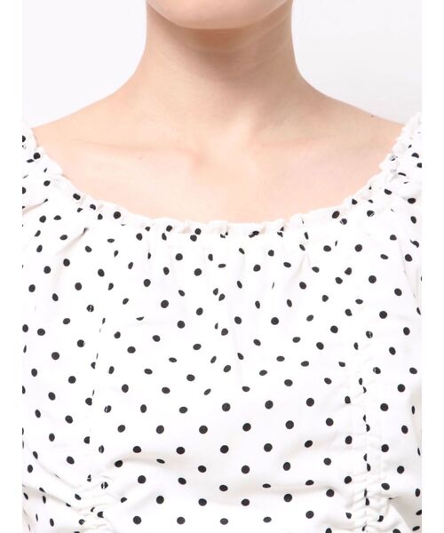 EMODA（エモダ）の「2WAY STRING RIBBON TOP（Tシャツ/カットソー・レディース・ブラック/ブルー/ホワイト・FREE）」の5枚目の写真