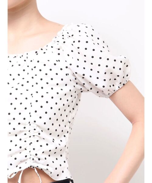 EMODA（エモダ）の「2WAY STRING RIBBON TOP（Tシャツ/カットソー・レディース・ブラック/ブルー/ホワイト・FREE）」の6枚目の写真