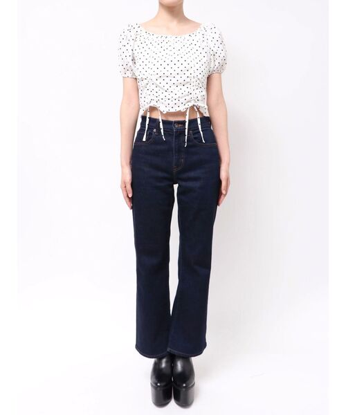 EMODA（エモダ）の「2WAY STRING RIBBON TOP（Tシャツ/カットソー・レディース・ブラック/ブルー/ホワイト・FREE）」の11枚目の写真