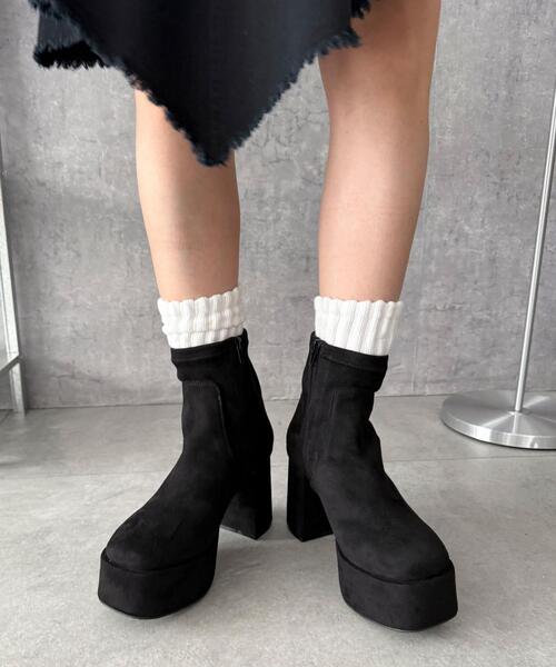 WEGO（ウィゴー）の「WEGO/【25年秋冬新作】ストレッチヒールショートブーツ（ブーツ・レディース・ブラック/ブラック系その他・LARGE/MEDIUM/SMALL）」の11枚目の写真