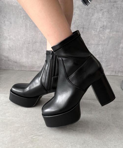 WEGO（ウィゴー）の「WEGO/【25年秋冬新作】ストレッチヒールショートブーツ（ブーツ・レディース・ブラック/ブラック系その他・LARGE/MEDIUM/SMALL）」の7枚目の写真