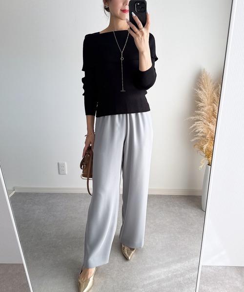 &. NOSTALGIA（アンドドットノスタルジア）の「【ZOZO限定】三織混オフショル風ニット（ニット/セーター・レディース・レッド/ブラック/オフホワイト・M）」の11枚目の写真