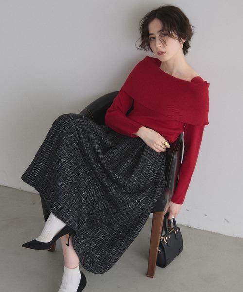 ZOZO限定】三織混オフショル風ニット（ニット/セーター