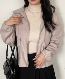 Mejoul（メジュール）の「ボリューム袖ポケット付きダブルジップジャケット（ブルゾン）」