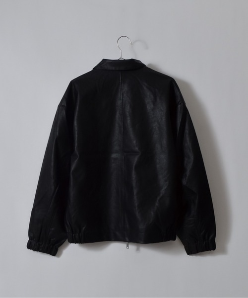 DOUBLE STEAL（ダブルスティール）の「オーバーサイズPUレザーブルゾン（ブルゾン・メンズ・ブラック・MEDIUM/LARGE）」の14枚目の写真