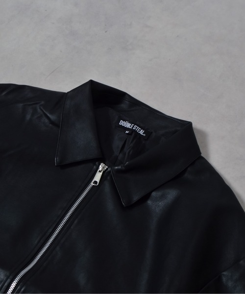 DOUBLE STEAL（ダブルスティール）の「オーバーサイズPUレザーブルゾン（ブルゾン・メンズ・ブラック・MEDIUM/LARGE）」の15枚目の写真