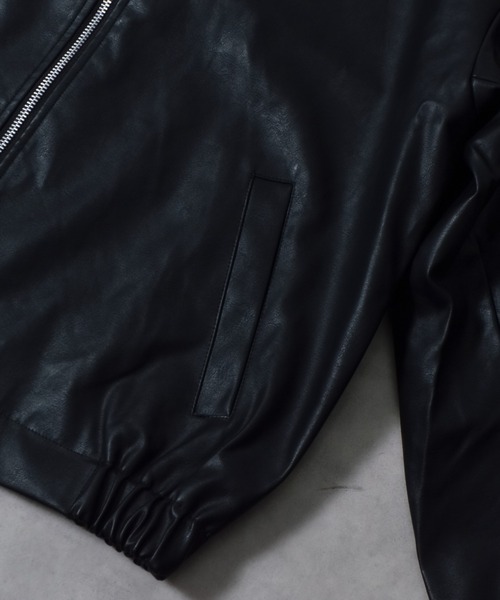 DOUBLE STEAL（ダブルスティール）の「オーバーサイズPUレザーブルゾン（ブルゾン・メンズ・ブラック・MEDIUM/LARGE）」の16枚目の写真