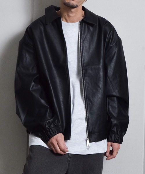 DOUBLE STEAL（ダブルスティール）の「オーバーサイズPUレザーブルゾン（ブルゾン・メンズ・ブラック・MEDIUM/LARGE）」の7枚目の写真