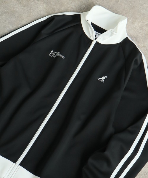 KANGOL(カンゴール)の「【KANGOL/カンゴール】別注 ダンボールニット ラグランスリーブ 袖ライン トラック ジャケット(ジャージ・メンズ・ネイビー/チャコールグレー/ホワイト×ブラック/ブラック/ホワイト×ネイビー/ベージュ・M/XL/L)」の21枚目の写真