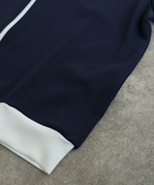 KANGOL(カンゴール)の「【KANGOL/カンゴール】別注 ダンボールニット ラグランスリーブ 袖ライン トラック ジャケット(ジャージ・メンズ・ネイビー/チャコールグレー/ホワイト×ブラック/ブラック/ホワイト×ネイビー/ベージュ・M/XL/L)」の18枚目の写真