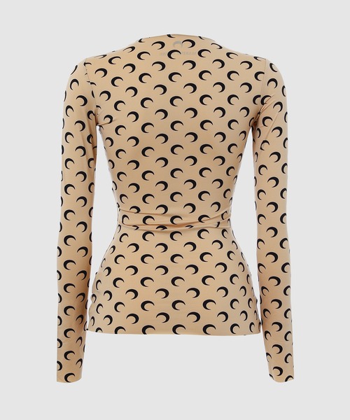 MARINE SERRE（マリーン・セル）の「MOON PRINTED JERSEY LS CREWNECK TOP（Tシャツ/カットソー・レディース・ホワイト/ベージュ系その他/ベージュ系その他2/ブラック系その他・S/XS/M）」の5枚目の写真