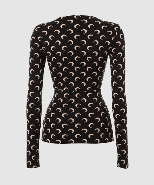 MOON PRINTED JERSEY LS CREWNECK TOP（Tシャツ/カットソー）｜MARINE