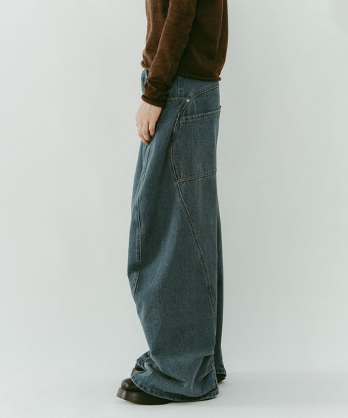 Knuth Marf】tuck design denim pants/denimblue/デニムパンツ（デニム