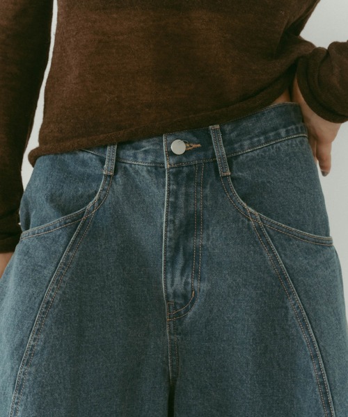 Knuth Marf】tuck design denim pants/denimblue/デニムパンツ（デニム