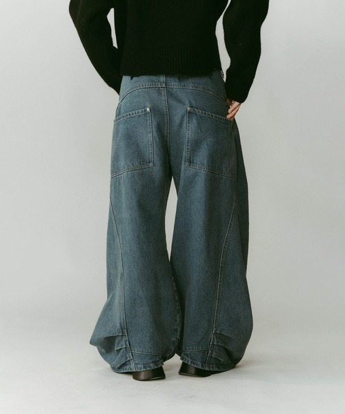 Knuth Marf】tuck design denim pants/denimblue/デニムパンツ（デニム