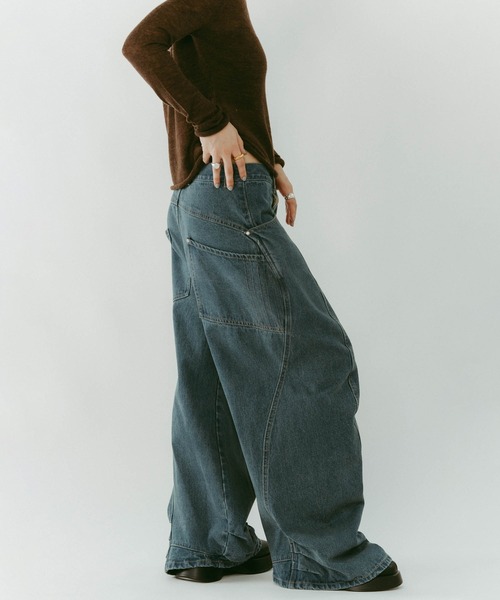 Knuth Marf(クヌースマーフ)の「【Knuth Marf】tuck design denim pants/denimblue/デニムパンツ(デニムパンツ・レディース・ブラック/ブルー・S/XS)」の14枚目の写真