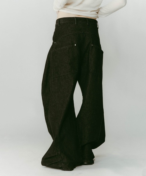 Knuth Marf】tuck design denim pants/denimblue/デニムパンツ（デニム