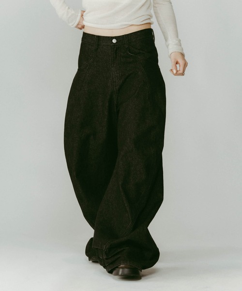 Knuth Marf】tuck design denim pants/denimblue/デニムパンツ（デニム