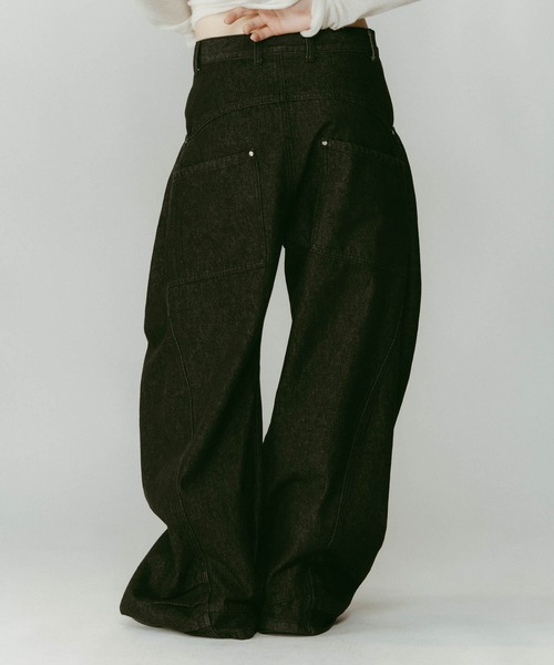 Knuth Marf】tuck design denim pants/denimblue/デニムパンツ（デニム