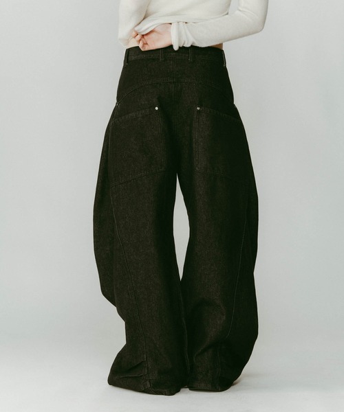 Knuth Marf】tuck design denim pants/denimblue/デニムパンツ（デニム