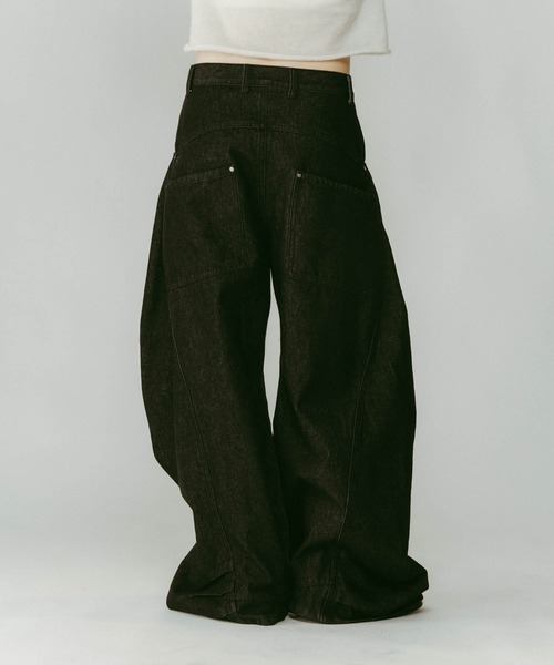 パンツ knuth marf tuck design denim pants gray Knuth Marf - tuck design denim pants / タックデザインデニムパンツ