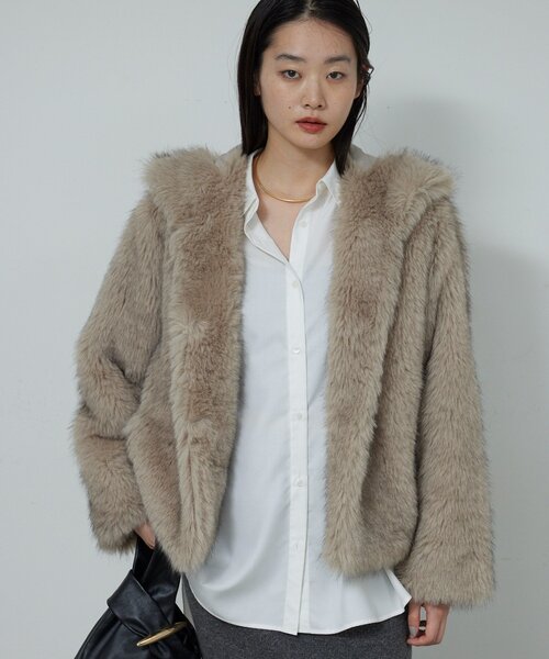 GALLARDAGALANTE ガリャルダガランテエコファーフーディーブルゾン セール】エコファーフーディーブルゾン（ベスト）｜GALLARDAGALANTE