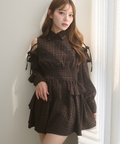 アソートリボンカタアキシャツワンピース（シャツワンピース