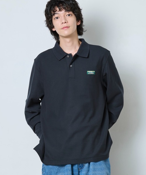 L.L.Bean(エルエルビーン)の「ジャパン・フィット プレミアム・ダブル・エル・ポロシャツ、長袖 カタディン・ロゴ・ラベル付き(ポロシャツ・メンズ・ブラック/ホワイト/ネイビー/インディゴブルー・MEDIUM/LARGE/X-LARGE/XX-LARGE/SMALL)」の12枚目の写真